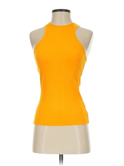 Pre-owned The Range Tank Top Yellow Halter Neckline Tops