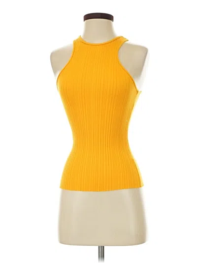 Pre-owned The Range Tank Top Yellow Halter Neckline Tops