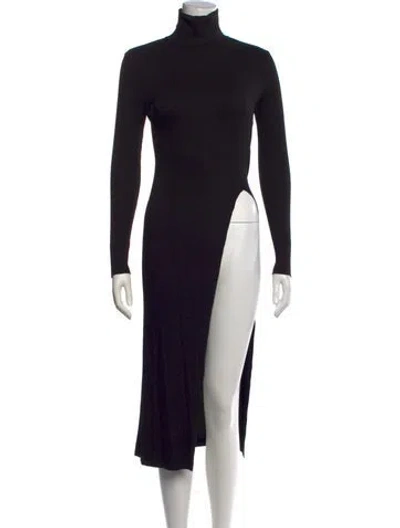 Pre-owned The Range Turtleneck Long Dress In Black