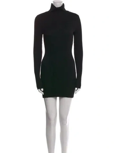 Pre-owned The Range Turtleneck Mini Dress In Black