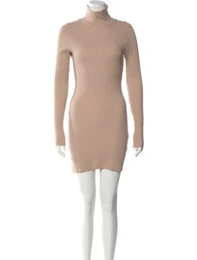 Pre-owned The Range Turtleneck Mini Dress In Neutral