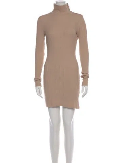 Pre-owned The Range Turtleneck Mini Dress In Neutral