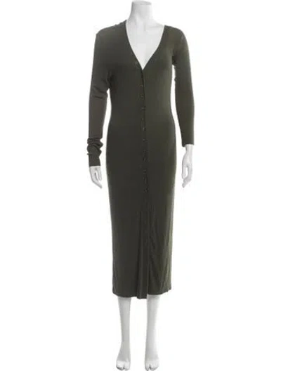 Pre-owned The Range V-neck Long Dress W/ Tags In Green