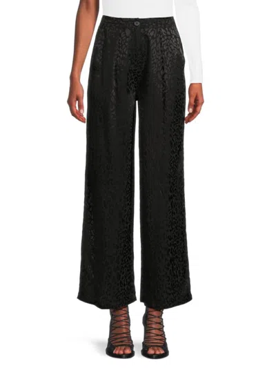 The Range Women's Print Wide Leg Pants In Jet Black