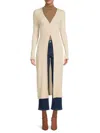 The Range Women's Rib-knit Slit Longline Cardigan In Limestone