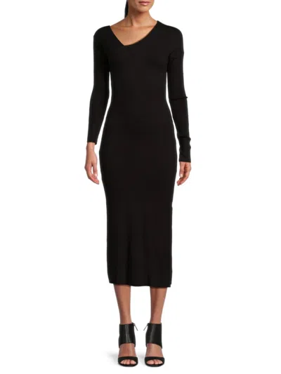 The Range Women's Ribbed Midi Bodycon Dress In Black
