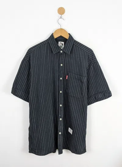 Pre-owned The Real Mccoys Mc Coy By Gill Union Made Stripe Work Shirt In Black