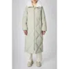 The Recycled Planet Company Dida Faux Fur Trim Water Repellent Down Puffer Coat In Desert Sage