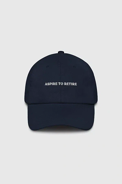 The Refined Spirit Aspire To Retire Hat In Navy, Women's At Urban Outfitters In Blue