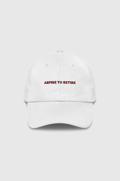 The Refined Spirit Aspire To Retire Hat In White, Women's At Urban Outfitters