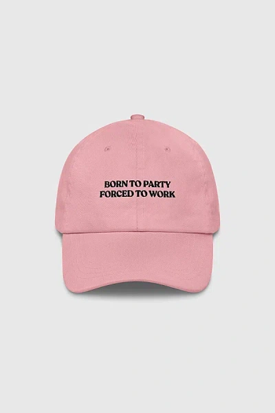 The Refined Spirit Born To Party Forced To Work Hat In Pink, Women's At Urban Outfitters