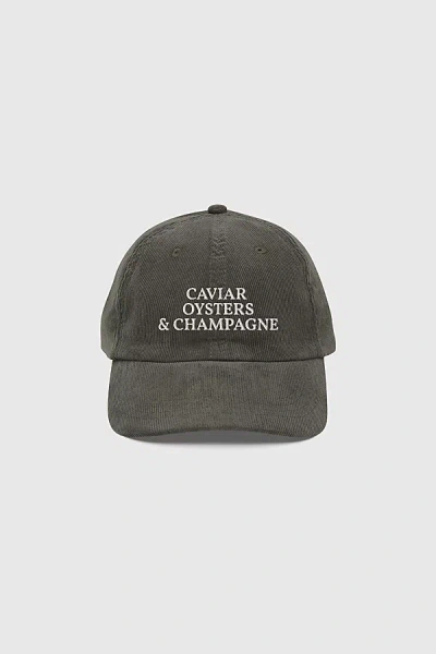 The Refined Spirit Caviar, Oysters & Champagne Corduroy Hat In Olive, Women's At Urban Outfitters In Green