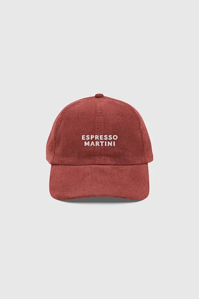 The Refined Spirit Espresso Martini Corduroy Hat In Maroon At Urban Outfitters In Burgundy