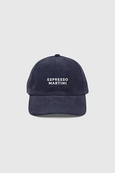 The Refined Spirit Espresso Martini Corduroy Hat In Navy, Women's At Urban Outfitters In Blue