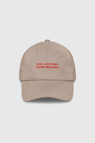 The Refined Spirit Just A Guy Who Loves Negronis Hat In Stone, Women's At Urban Outfitters In Neutral