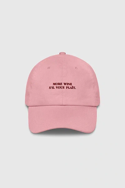 The Refined Spirit More Wine S'il Vous Plaît Hat In Pink, Women's At Urban Outfitters