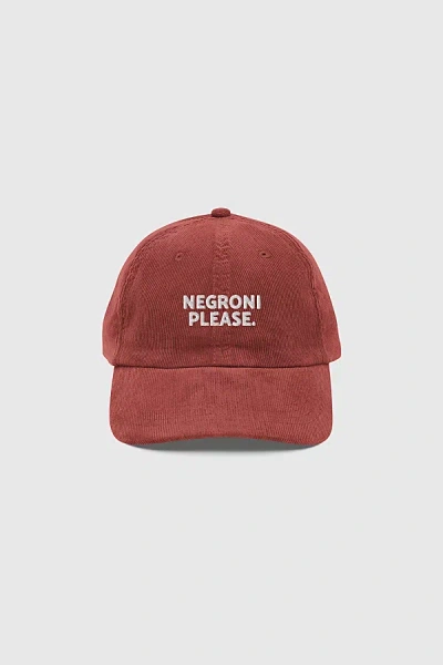 The Refined Spirit Negroni Please Corduroy Hat In Burgundy At Urban Outfitters