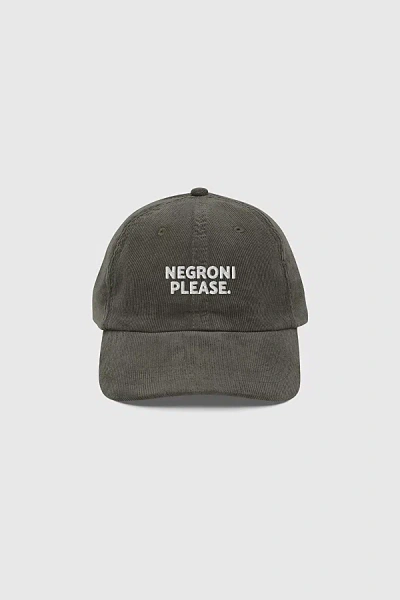 The Refined Spirit Negroni Please Corduroy Hat In Olive, Women's At Urban Outfitters In Green