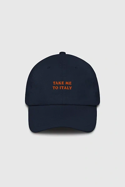 The Refined Spirit Take Me To Italy Hat In Navy, Women's At Urban Outfitters In Blue