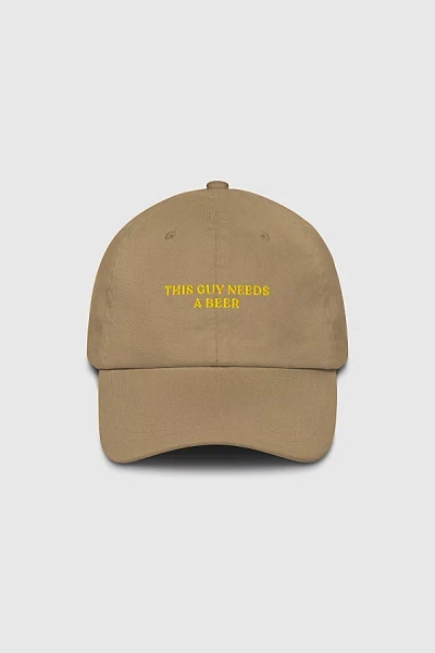 The Refined Spirit This Guy Needs A Beer Hat In Khaki, Women's At Urban Outfitters In Brown