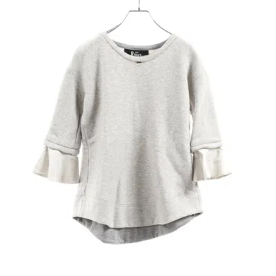 The Reracs Tops Frill Cotton Gray In Grey