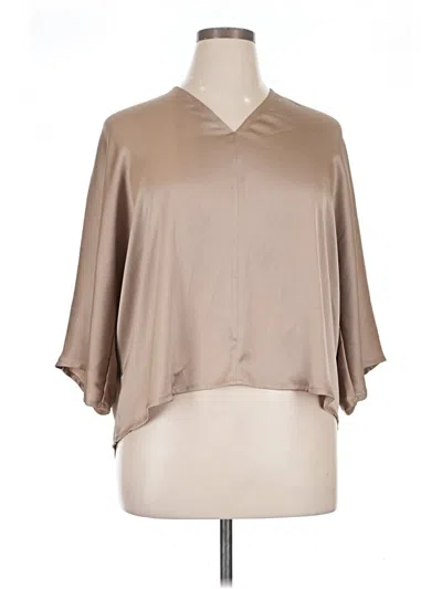 Pre-owned The Reset 3/4 Sleeve Blouse In Tan