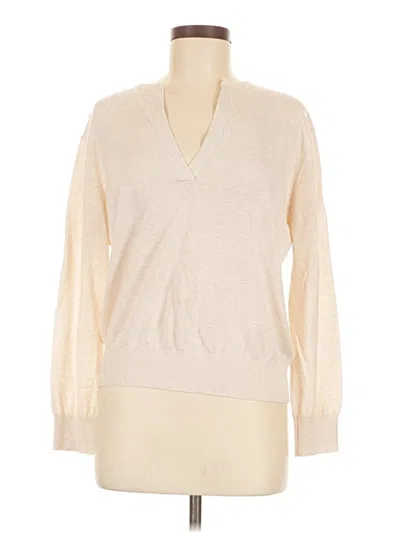 Pre-owned The Reset Long Sleeve Top Ivory V-neck Tops