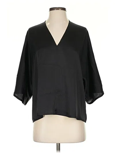 Pre-owned The Reset Short Sleeve Blouse In Black