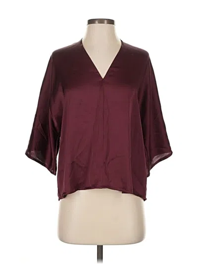Pre-owned The Reset Short Sleeve Blouse In Burgundy