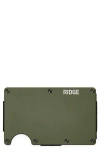The Ridge Men's Titanium Matte Olive: Cash Strap Wallet In Matte Olive