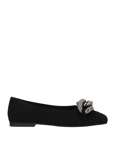 The Ro & F Woman Ballet Flats Black Size 7 Leather In Black