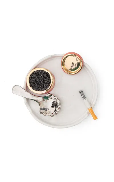 The Rolling And The Stoned - Born With A Silver Spoon Ashtray - White