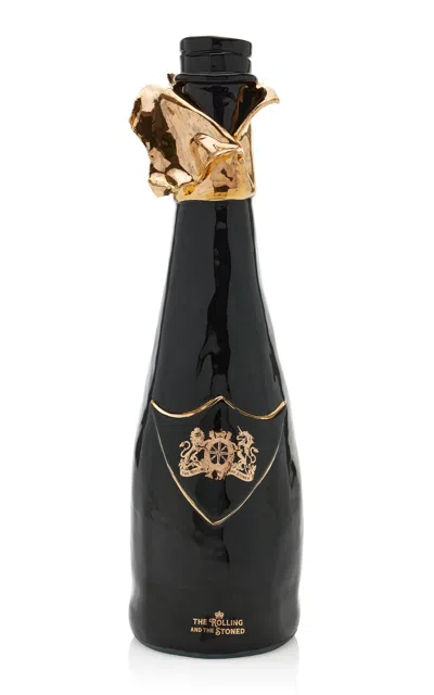 The Rolling And The Stoned Champagne Bottle Candle Holder In Multi
