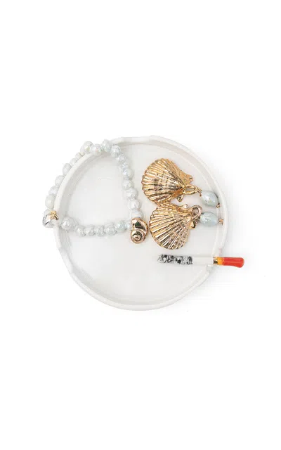 The Rolling And The Stoned - Ciggy's & Pearls Ashtray - White