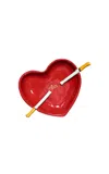 The Rolling And The Stoned Cross Your Heart Ashtray In Red