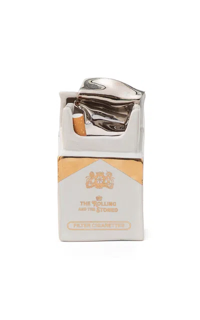The Rolling And The Stoned - Fancy A Ciggy? Golden Cigarette Holder - White