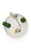 The Rolling And The Stoned Platinum Swan & Olive Ashtray In Multi