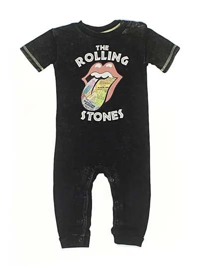 Pre-owned The Rolling Stones Kids' Short Sleeve Onesie In Black