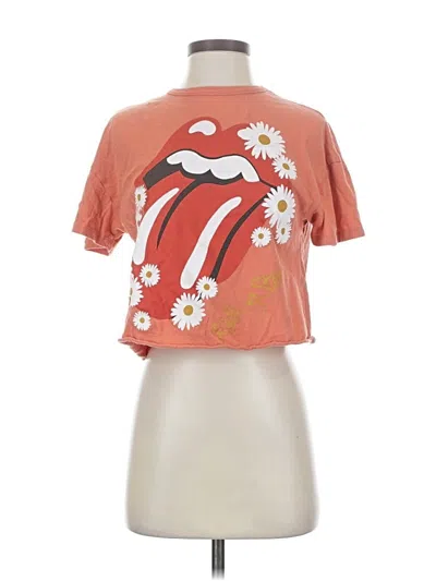 Pre-owned The Rolling Stones Short Sleeve T-shirt In Orange