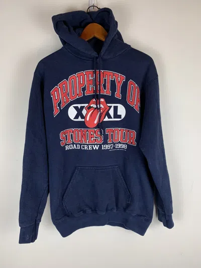 Pre-owned The Rolling Stones Vintage 1997 Rolling Stone Tour Hoodie In Blue