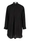 The Rose Ibiza Black Relaxed Blouse With Concealed Closure In Silk Woman In Black