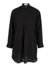 The Rose Ibiza Black Relaxed Blouse With Concealed Closure In Silk Woman In Black