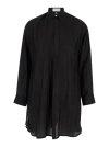 The Rose Ibiza Black Relaxed Blouse With Concealed Closure In Silk Woman In Black