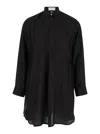 The Rose Ibiza Black Relaxed Blouse With Concealed Closure In Silk Woman