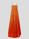 The Rose Ibiza Woman Maxi Dress Orange Size S Silk