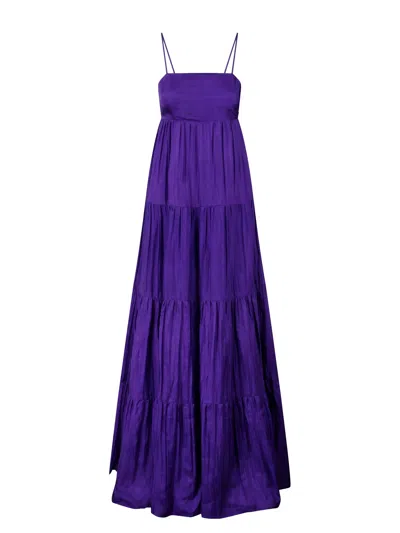 The Rose Ibiza Formentera Silk Long Dress In Purple