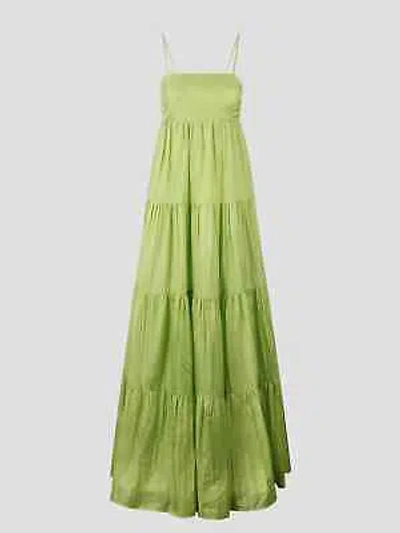 Pre-owned The Rose Ibiza Formentera Silk Long Dress In Green