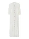 THE ROSE IBIZA WHITE LONG DRESS WITH BUTTONS IN SILK WOMAN