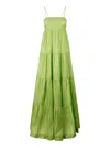 The Rose Ibiza Formentera Silk Long Dress In Green