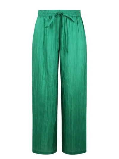 The Rose Ibiza Silk Trousers In Green